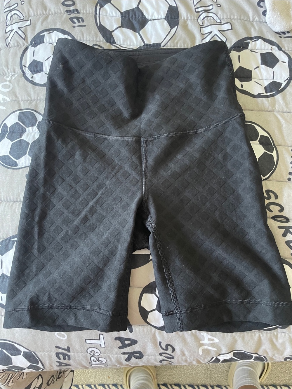 lululemon athletica Black Textured High-Rise Bike Shorts
